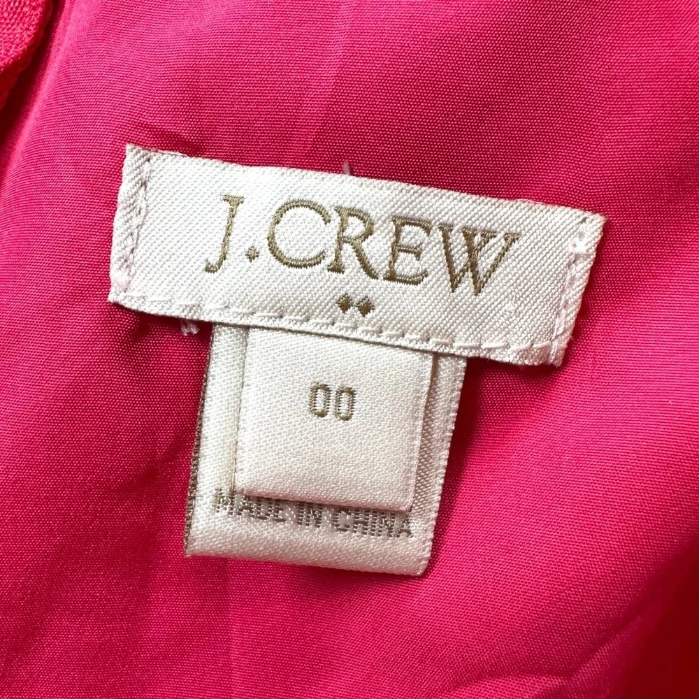 J.CREW Fit & Flare Dress Hot‎ Pink Laser Cut Floral Cap Sleeve Women's Size 00